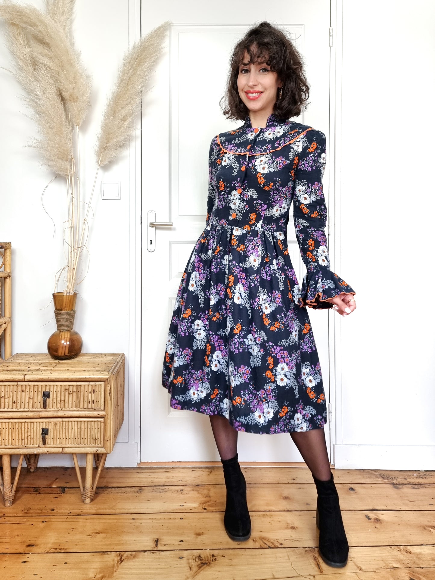 Robe fleurie 70’s cousue main