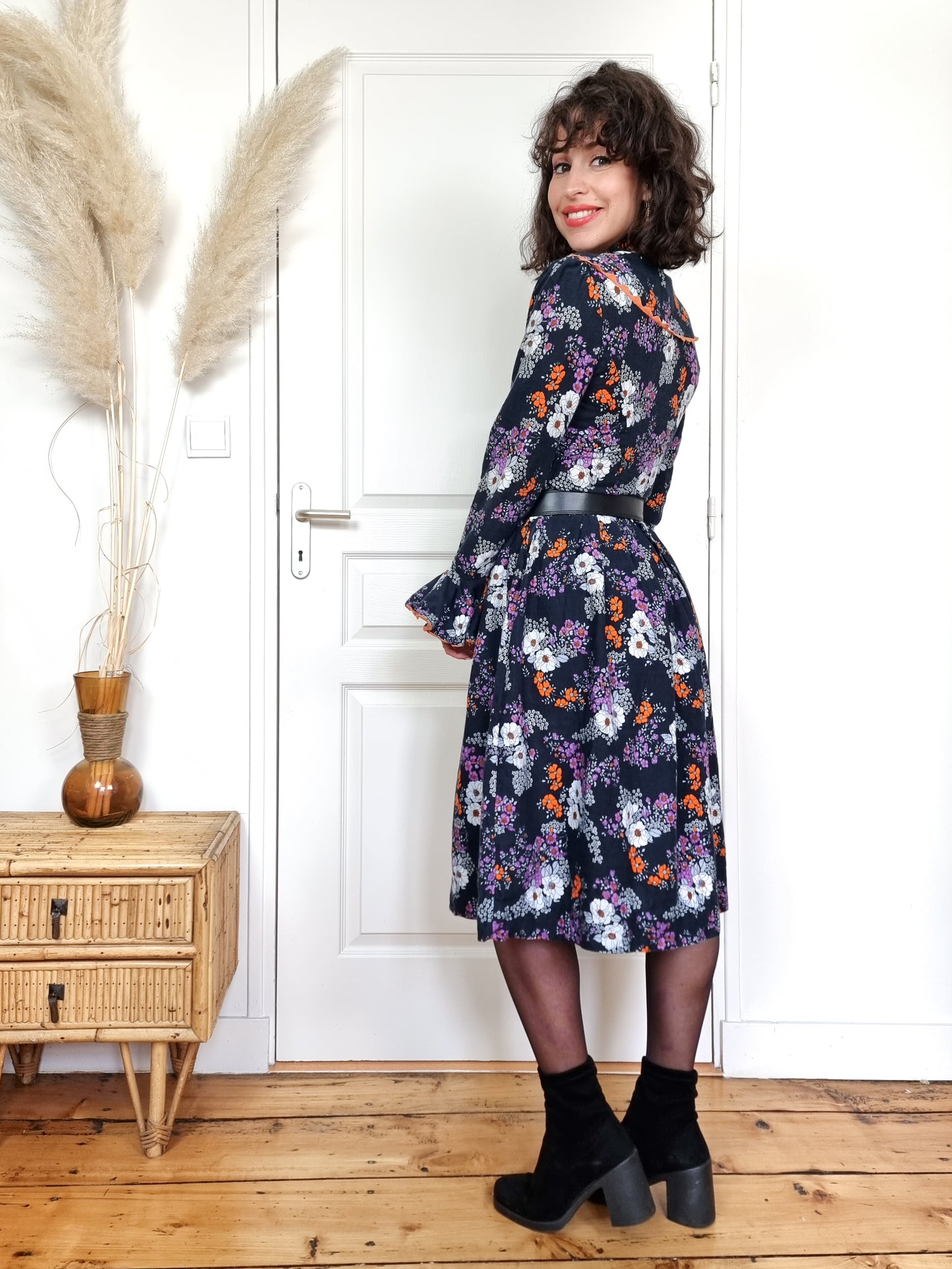 Robe fleurie 70’s cousue main