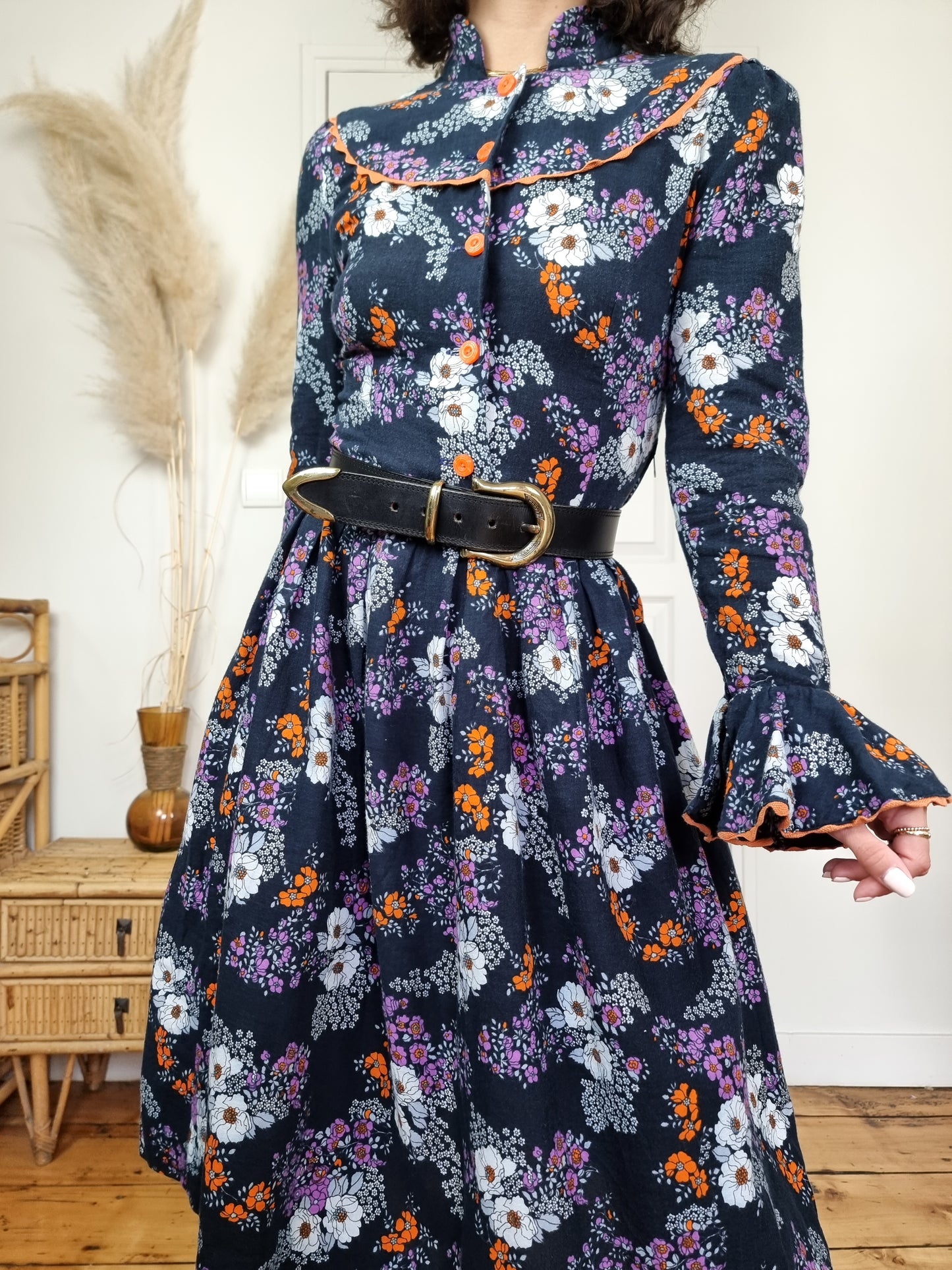 Robe fleurie 70’s cousue main