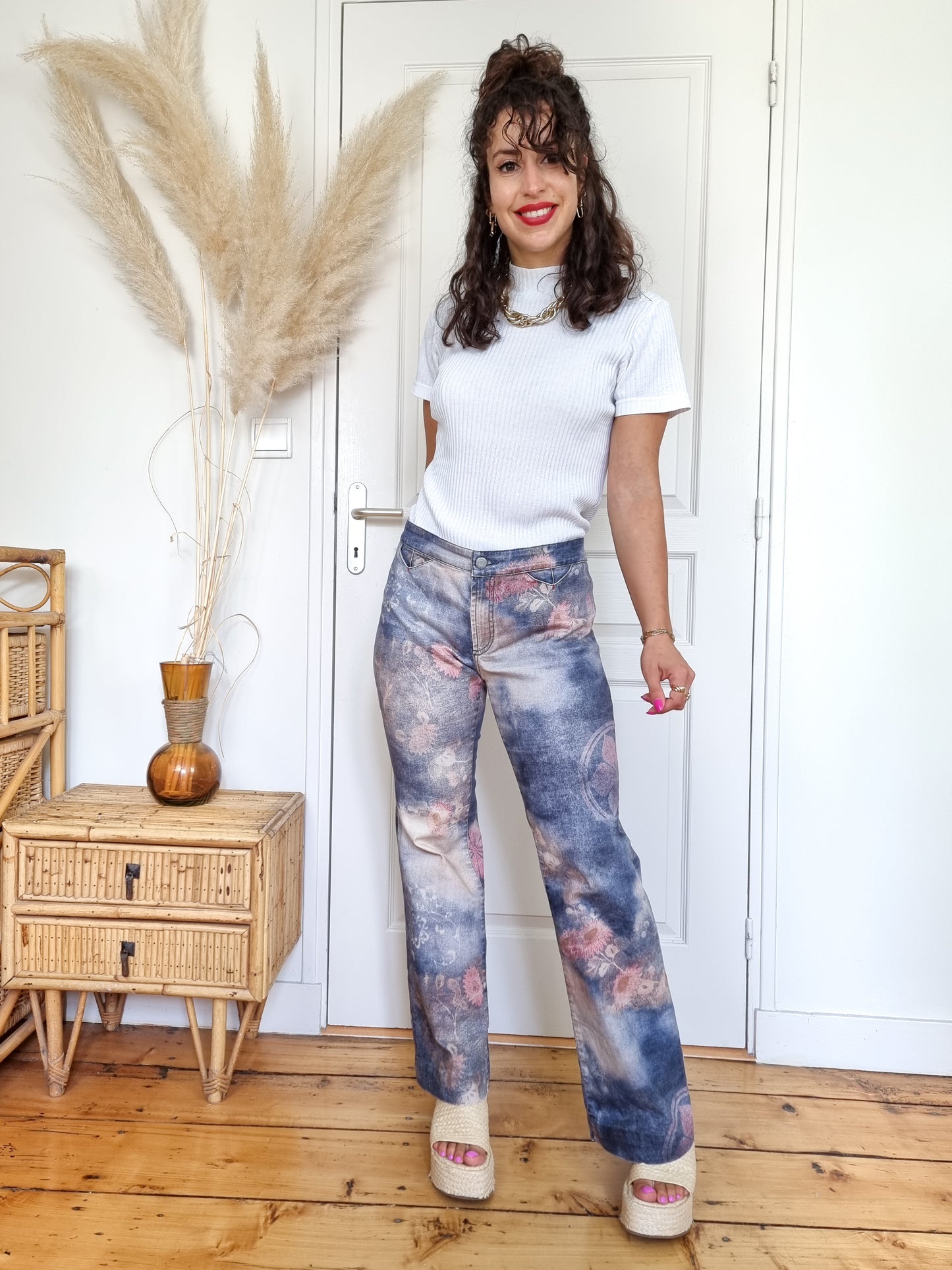Teddy Smith - Jean 2000's motif fleuri