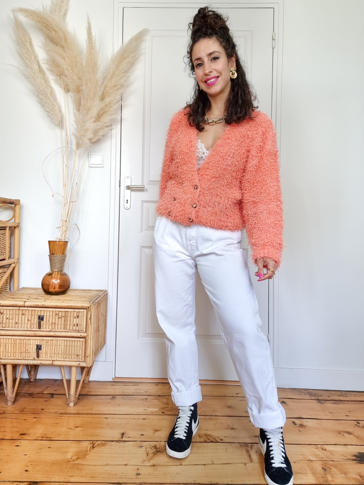 Cardigan New Passion rose saumon 80’s
