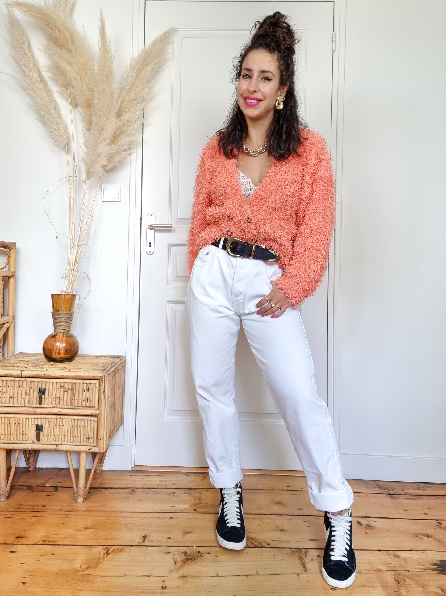 Cardigan New Passion rose saumon 80’s