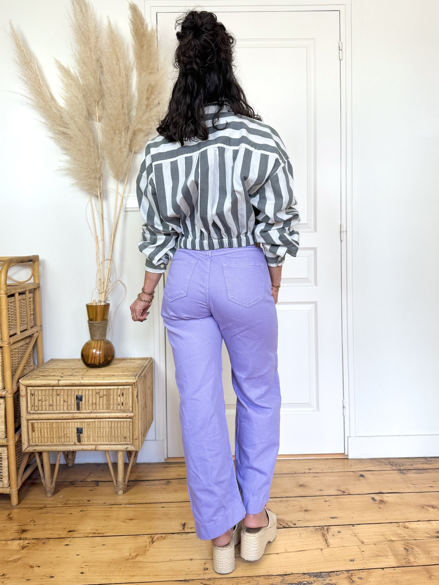 Veste chemise upcyclée rayée