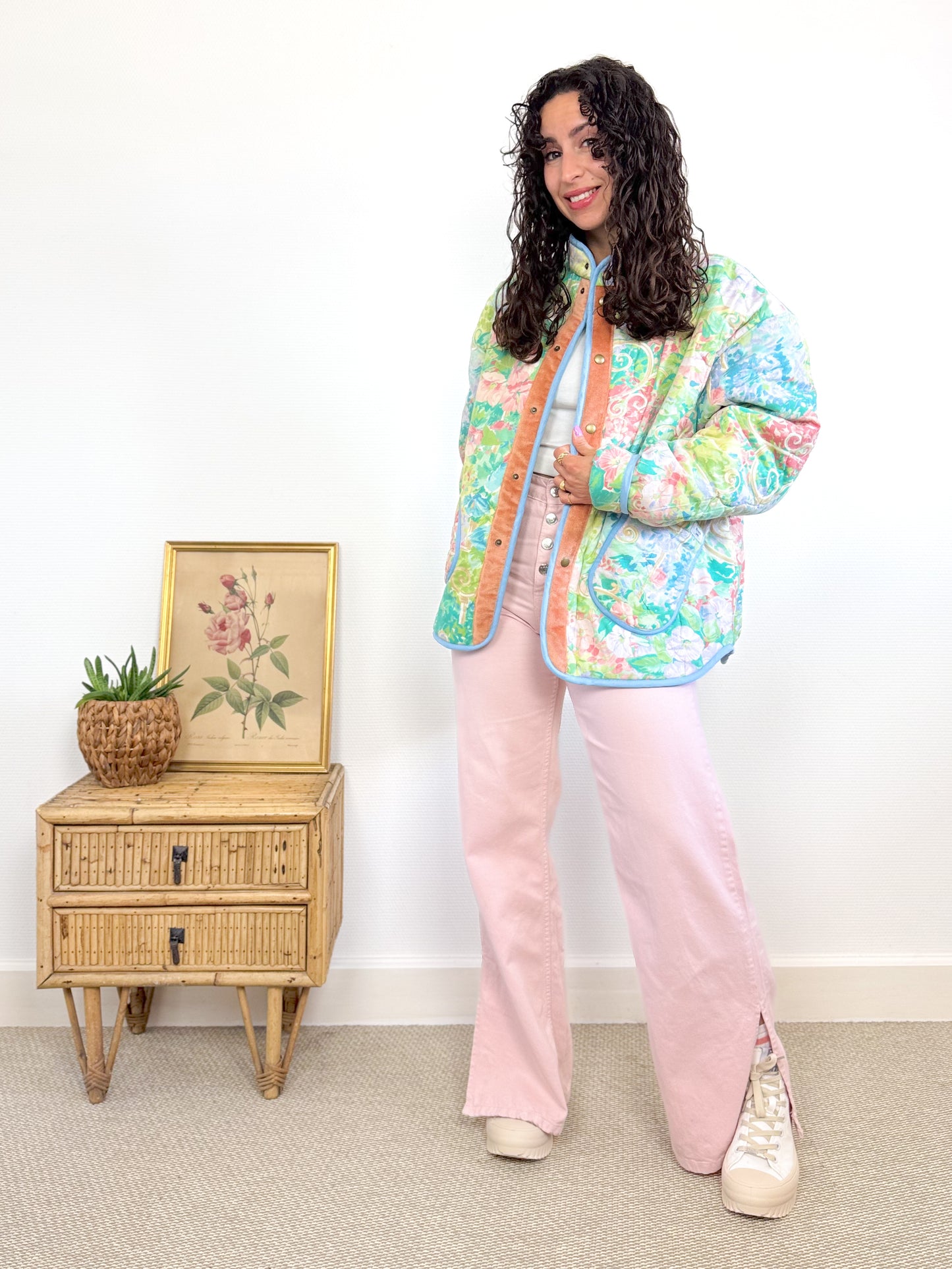 Veste Mimosa matelassée coton fleuri
