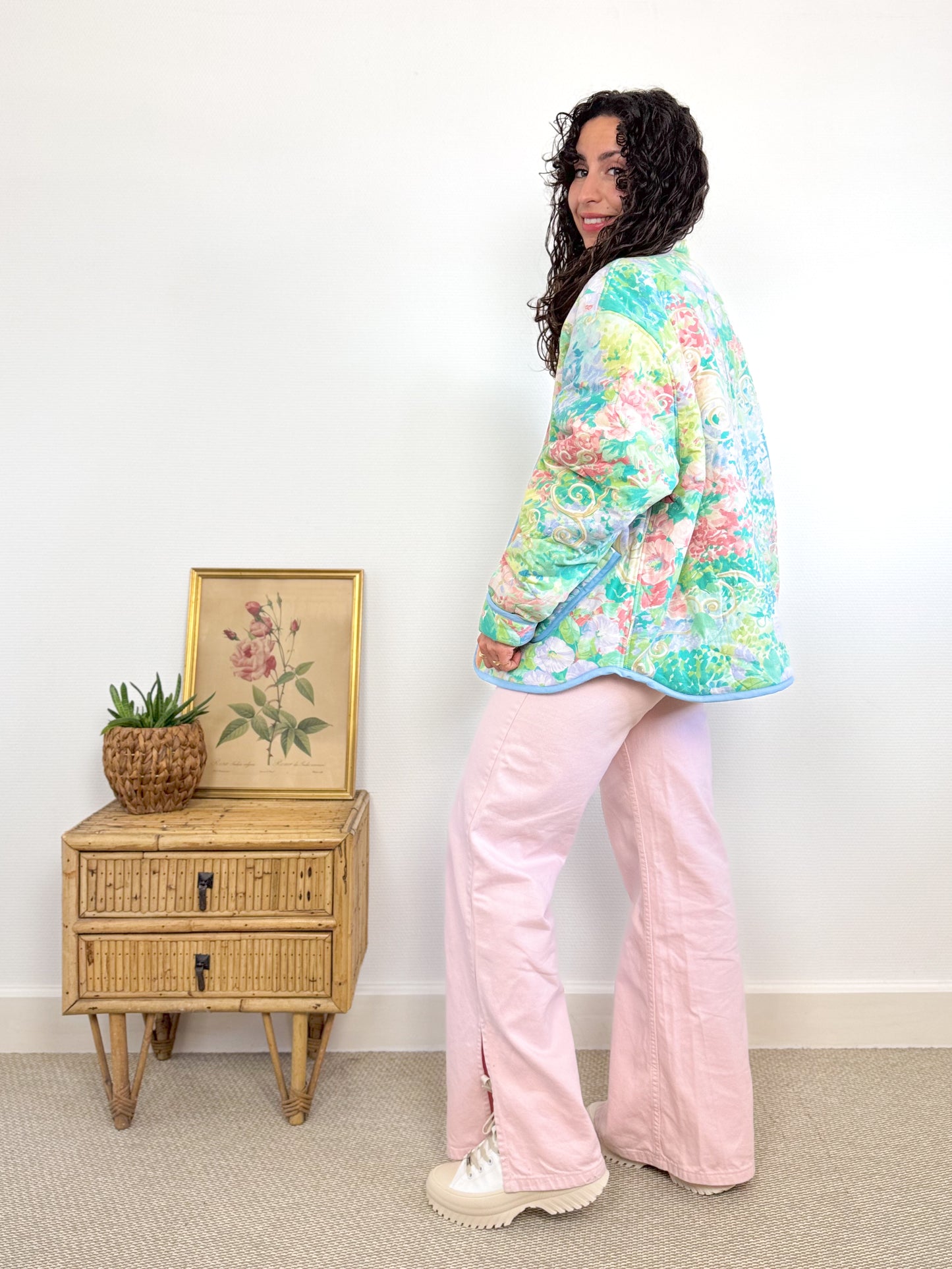 Veste Mimosa matelassée coton fleuri