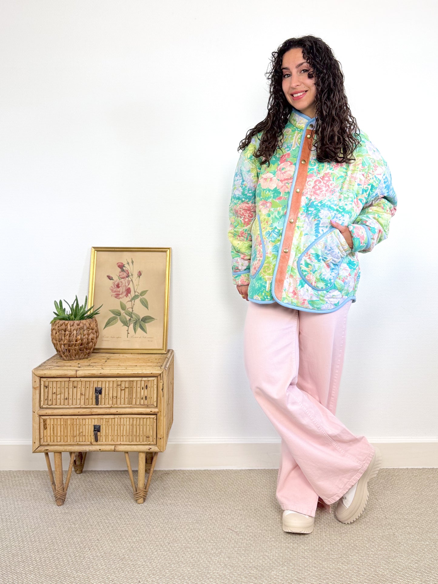 Veste Mimosa matelassée coton fleuri