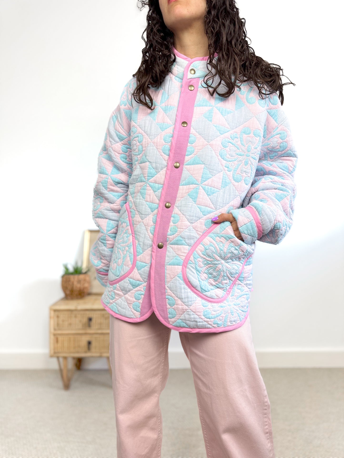 Veste Mimosa matelassée patchwork pastel