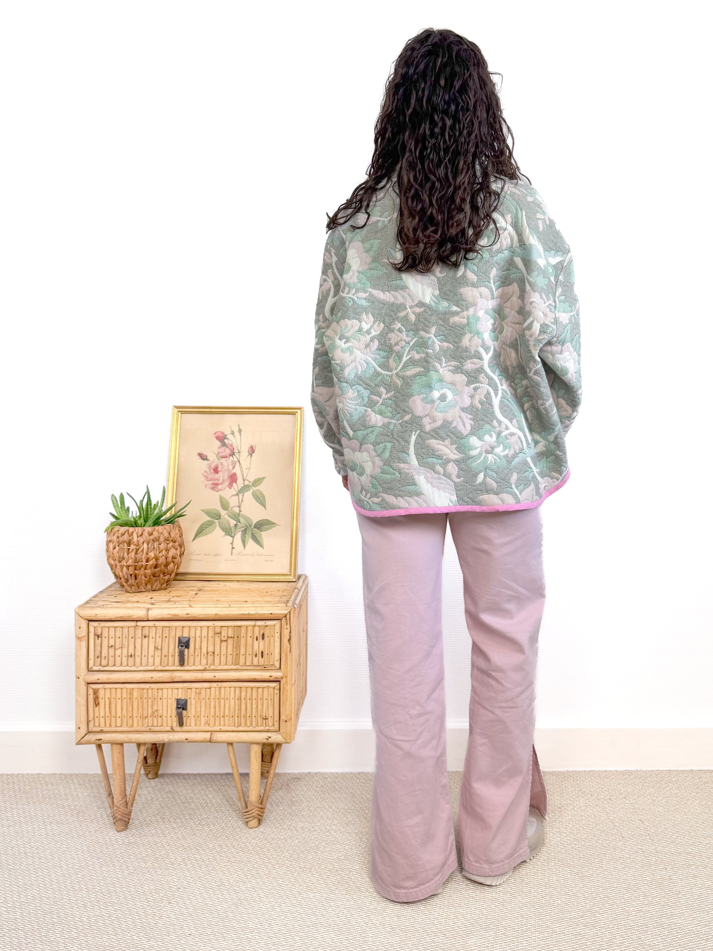 Veste Mimosa tapisserie pastel et velours kaki