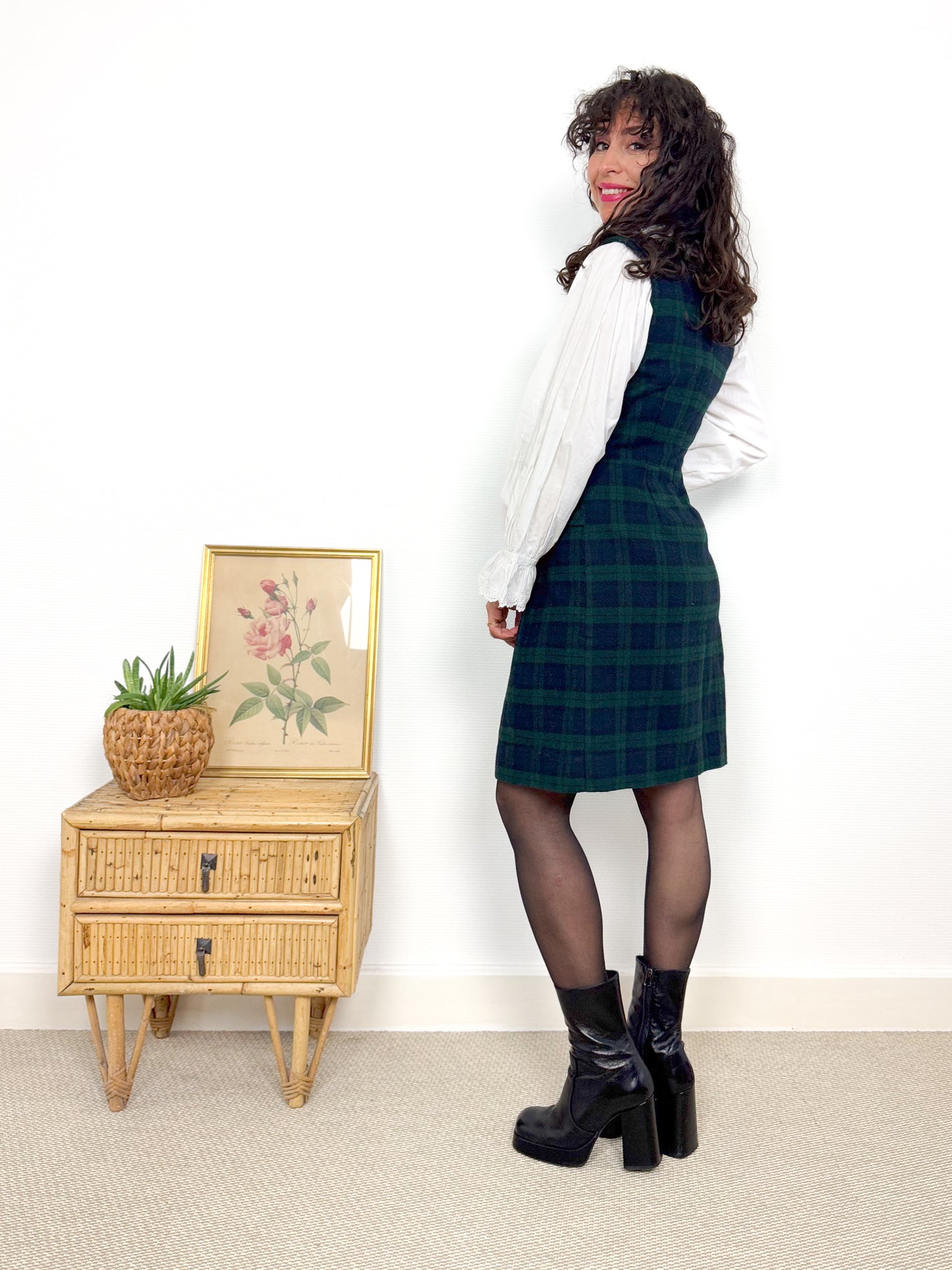 Robe chasuble laine tartan