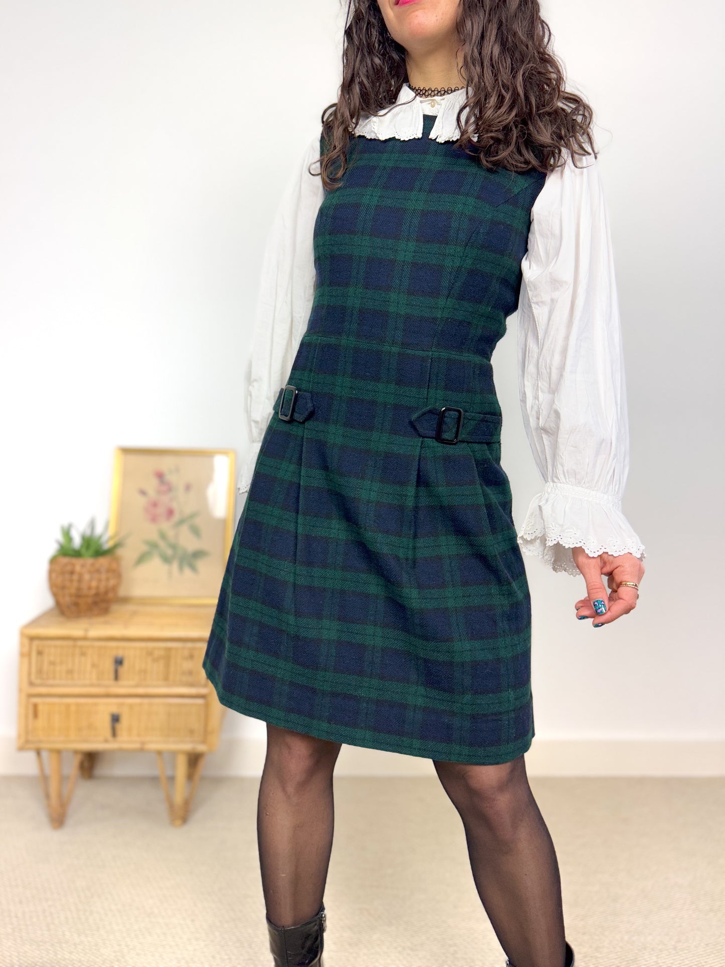 Robe chasuble laine tartan