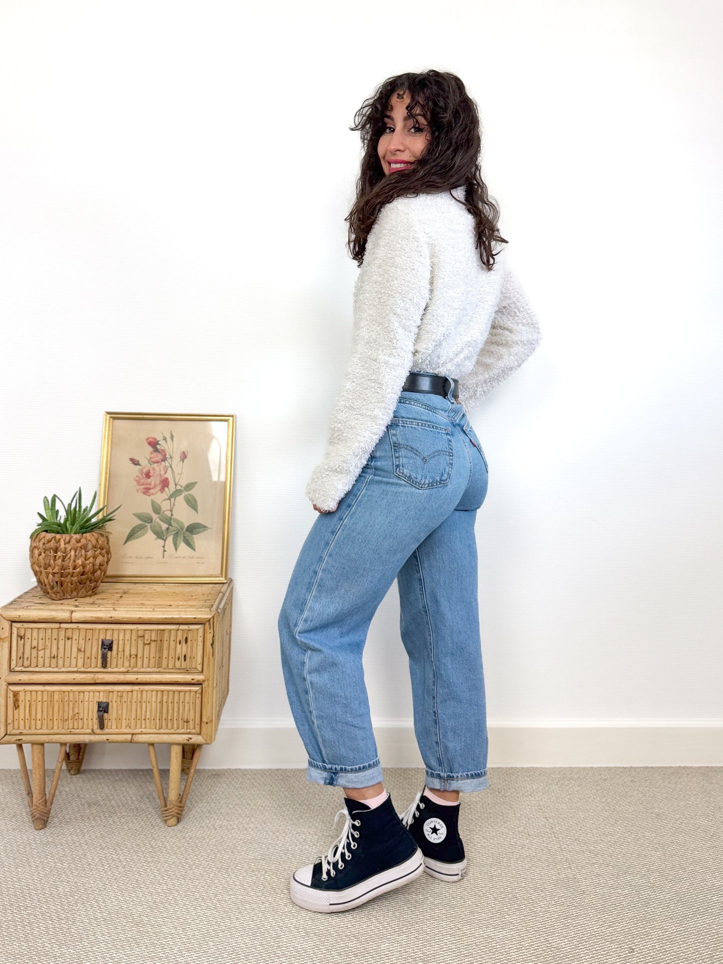 Pull blanc moelleux 90's