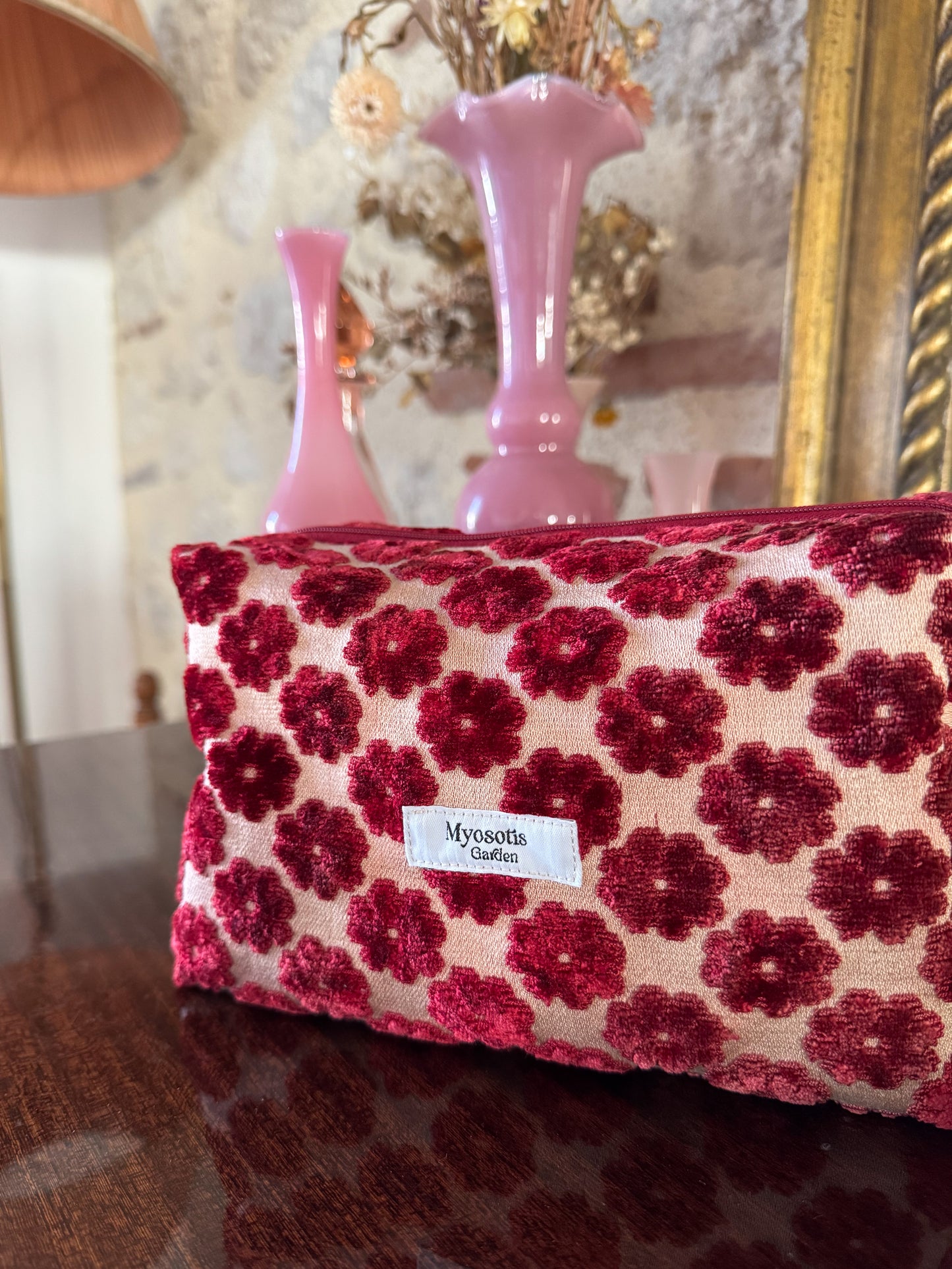 Trousse de toilette Velours Fleuri