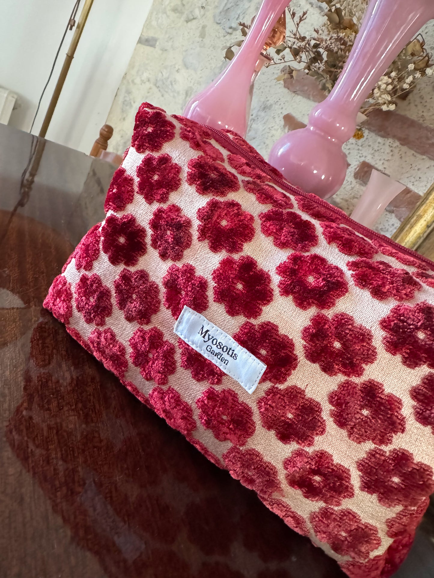 Trousse de toilette Velours Fleuri