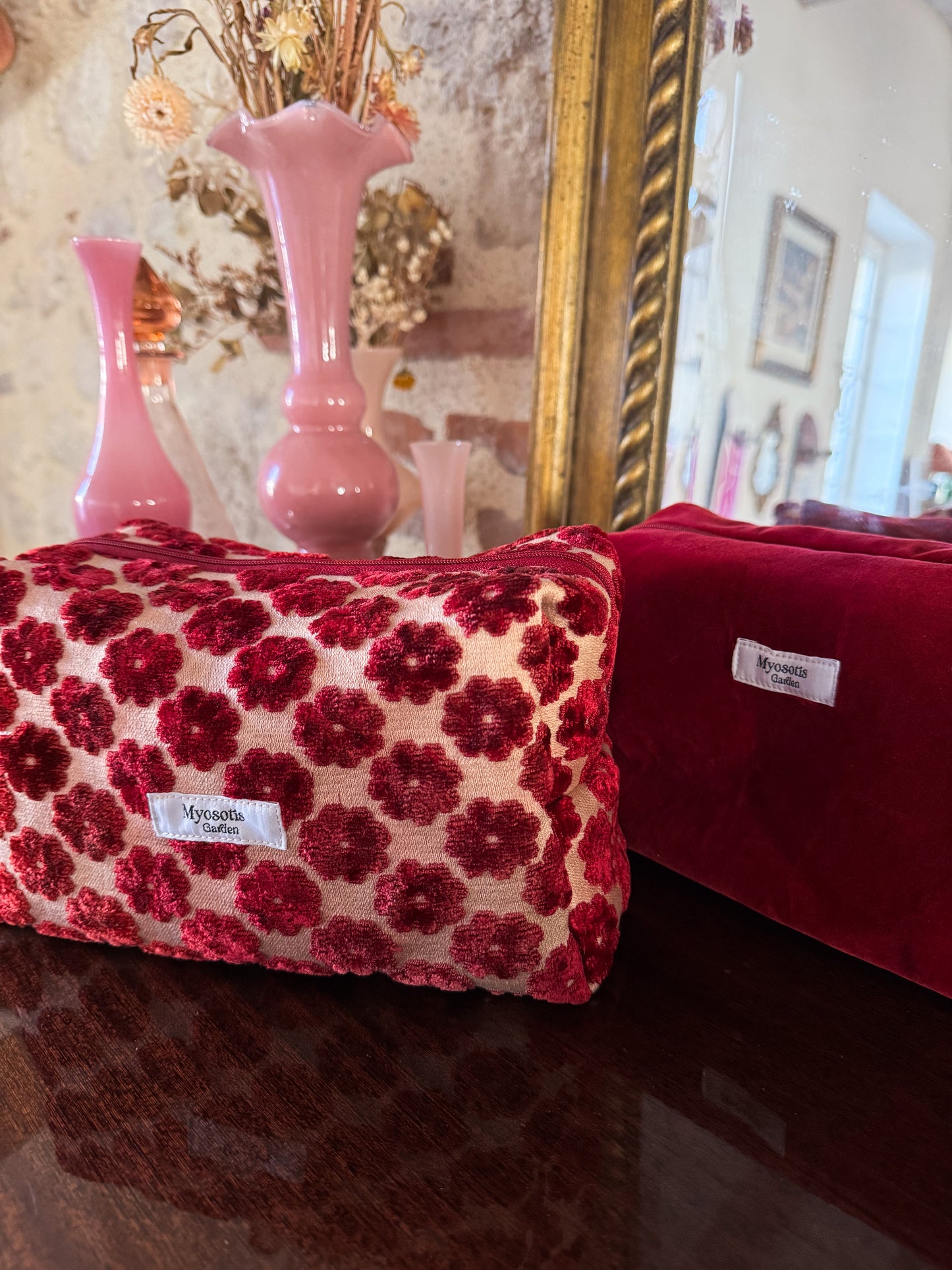 Trousse de toilette Velours Fleuri