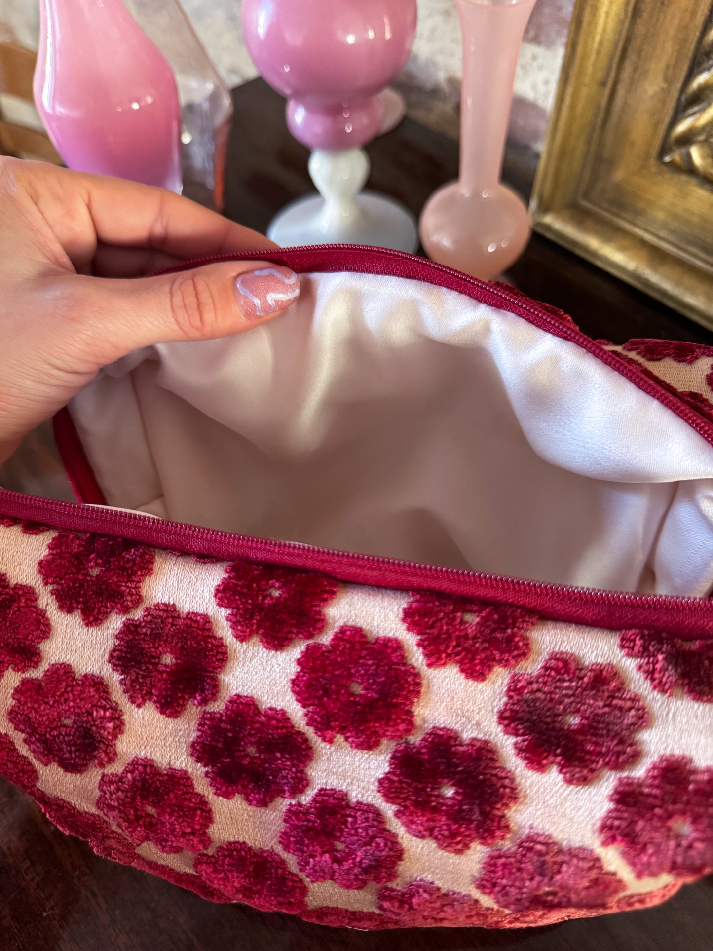 Trousse de toilette Velours Fleuri