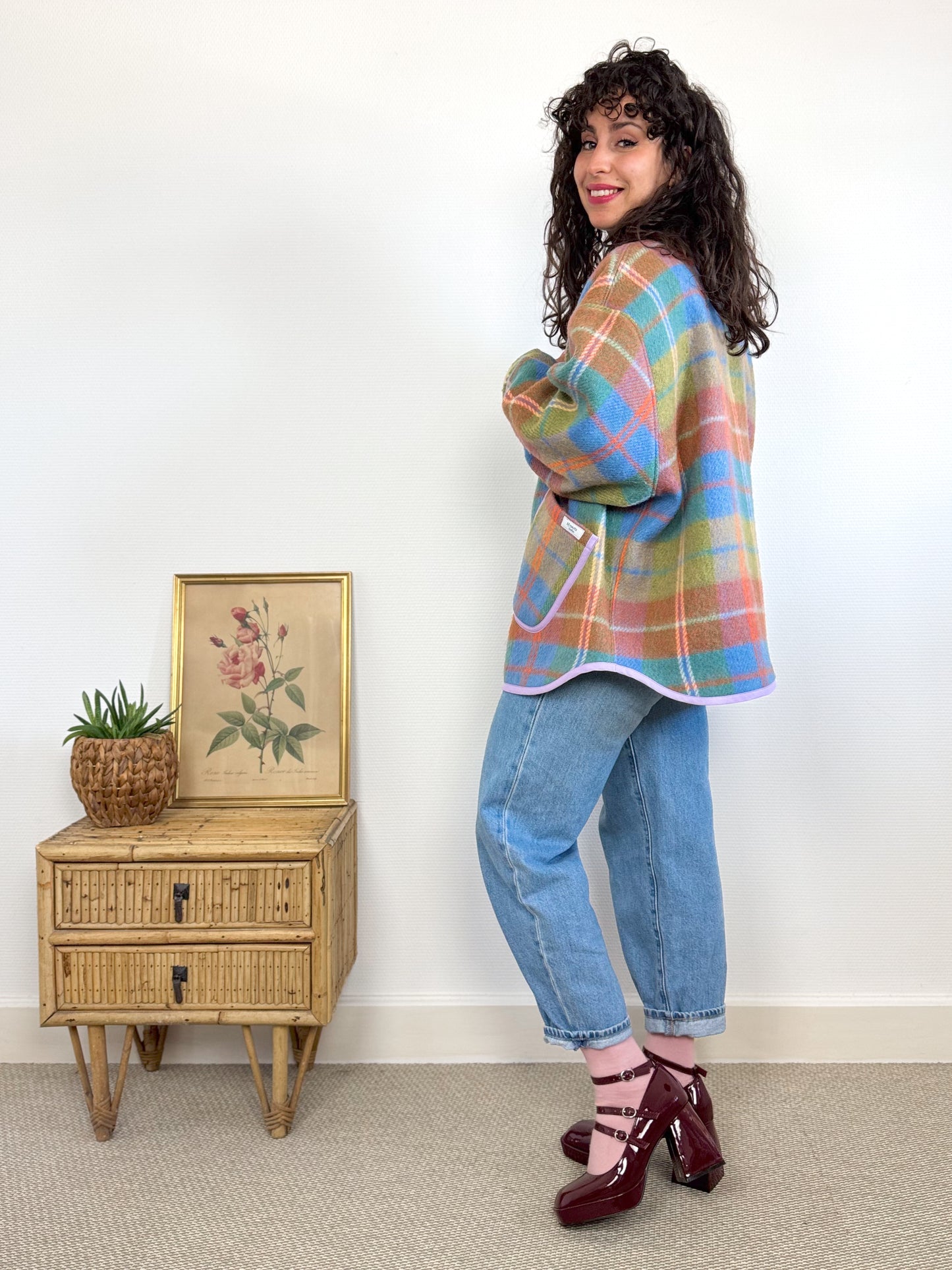 Veste Mimosa laine tartan