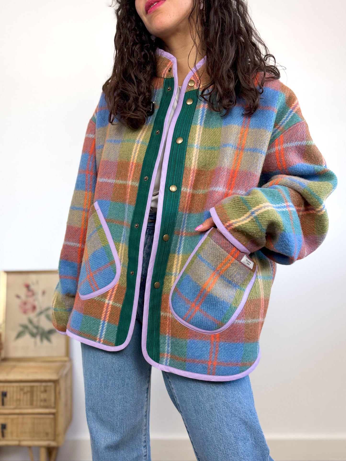 Veste Mimosa laine tartan