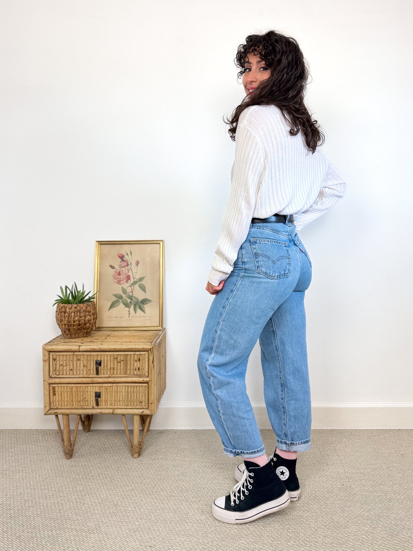 Cardigan coton blanc 90's