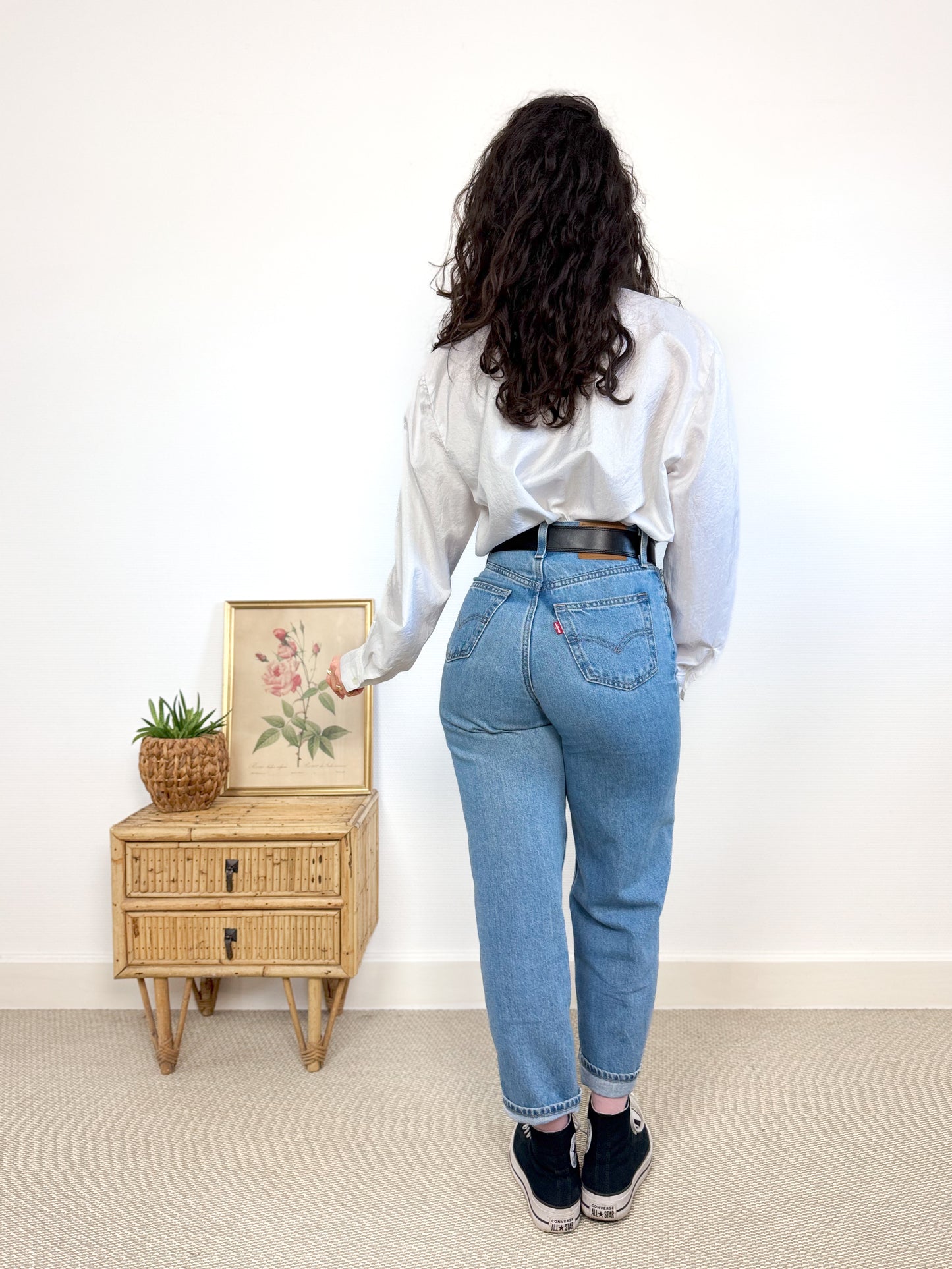 Chemisier blanc manches bouffantes 80's