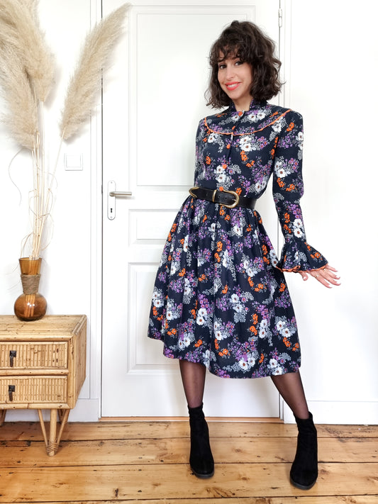 Robe fleurie 70’s cousue main