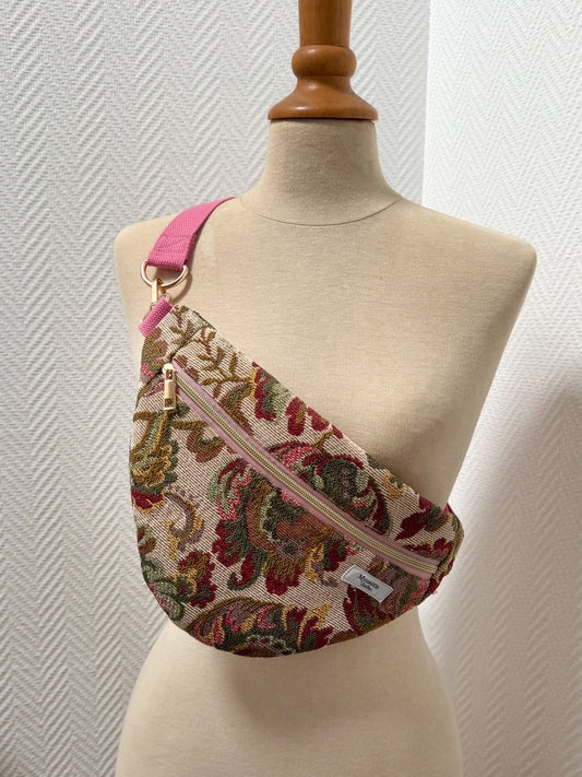 Sac banane tapisserie fleurie