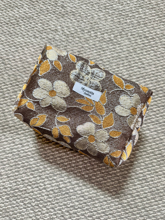 Trousse de toilette 60's fleurs beige
