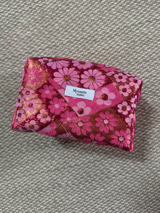 Trousse de toilette 60's fleurs roses