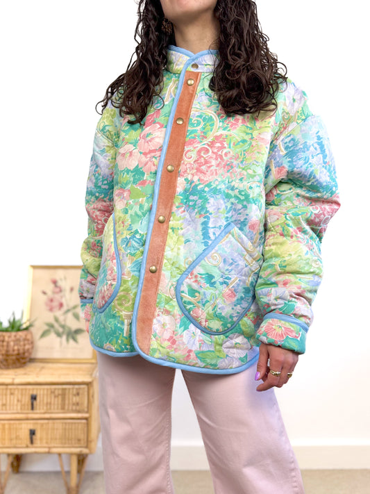 Veste Mimosa matelassée coton fleuri