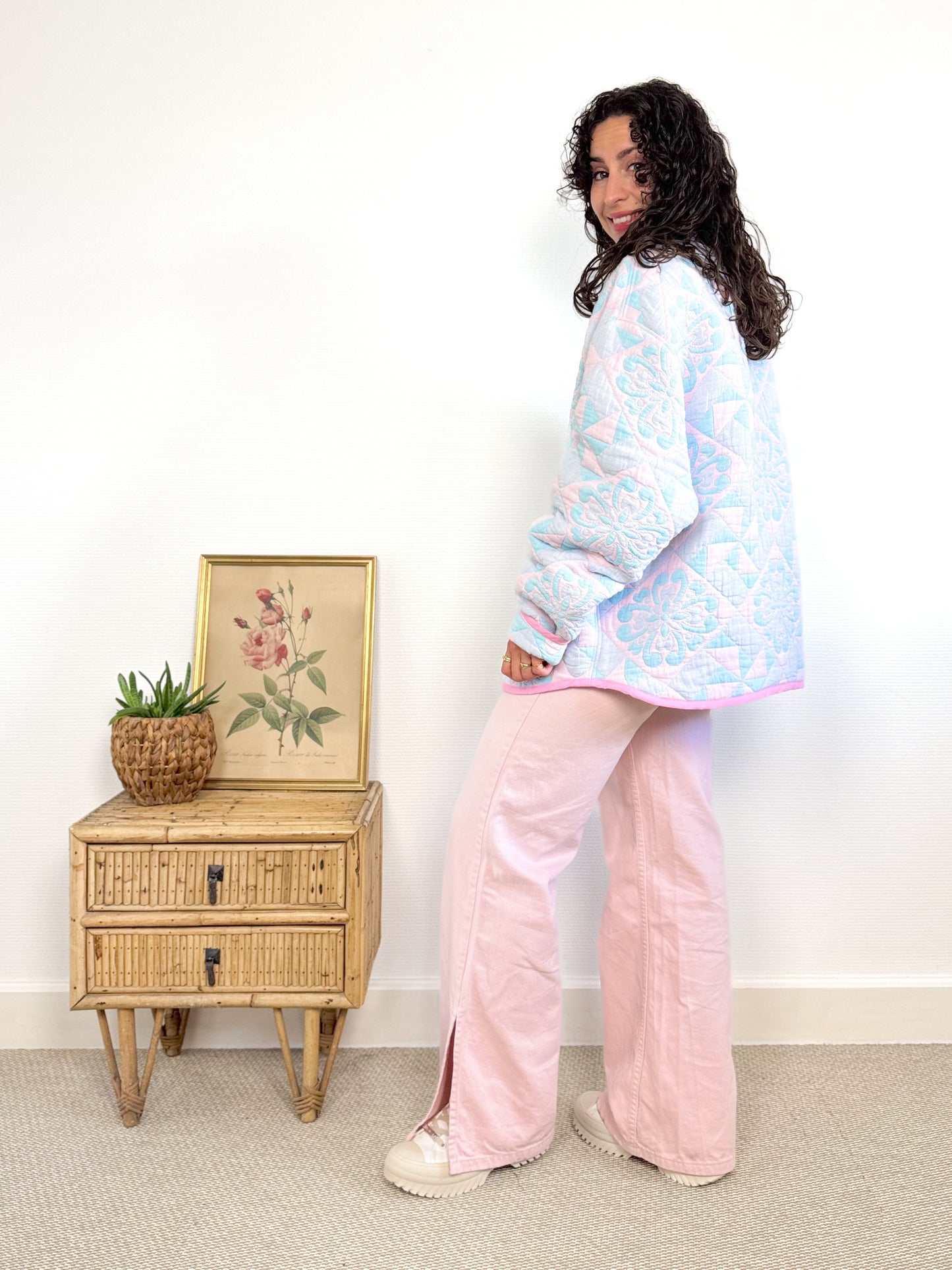 Veste Mimosa matelassée patchwork pastel