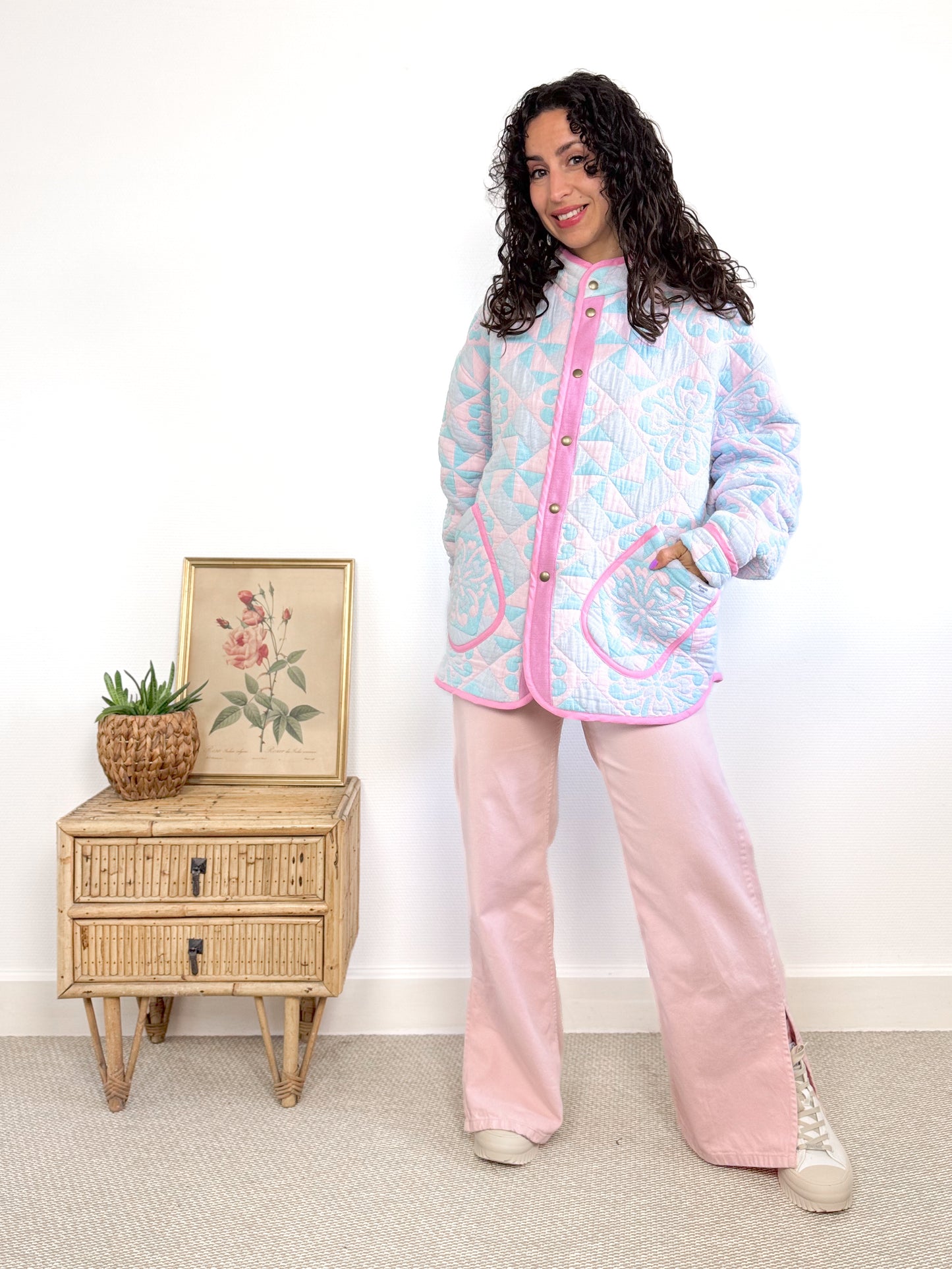 Veste Mimosa matelassée patchwork pastel