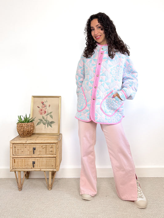 Veste Mimosa matelassée patchwork pastel