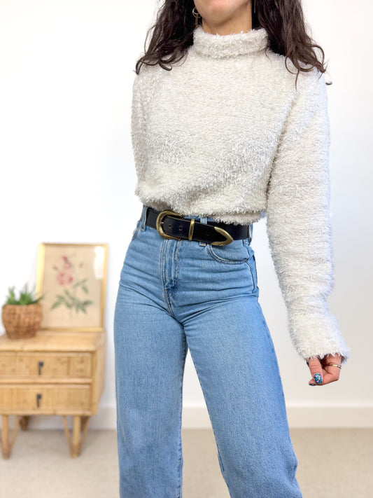 Pull blanc moelleux 90's