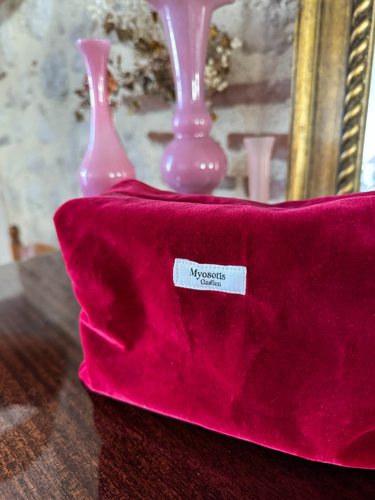 Trousse de toilette Velours rouge cerise