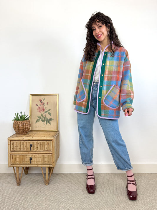 Veste Mimosa laine tartan
